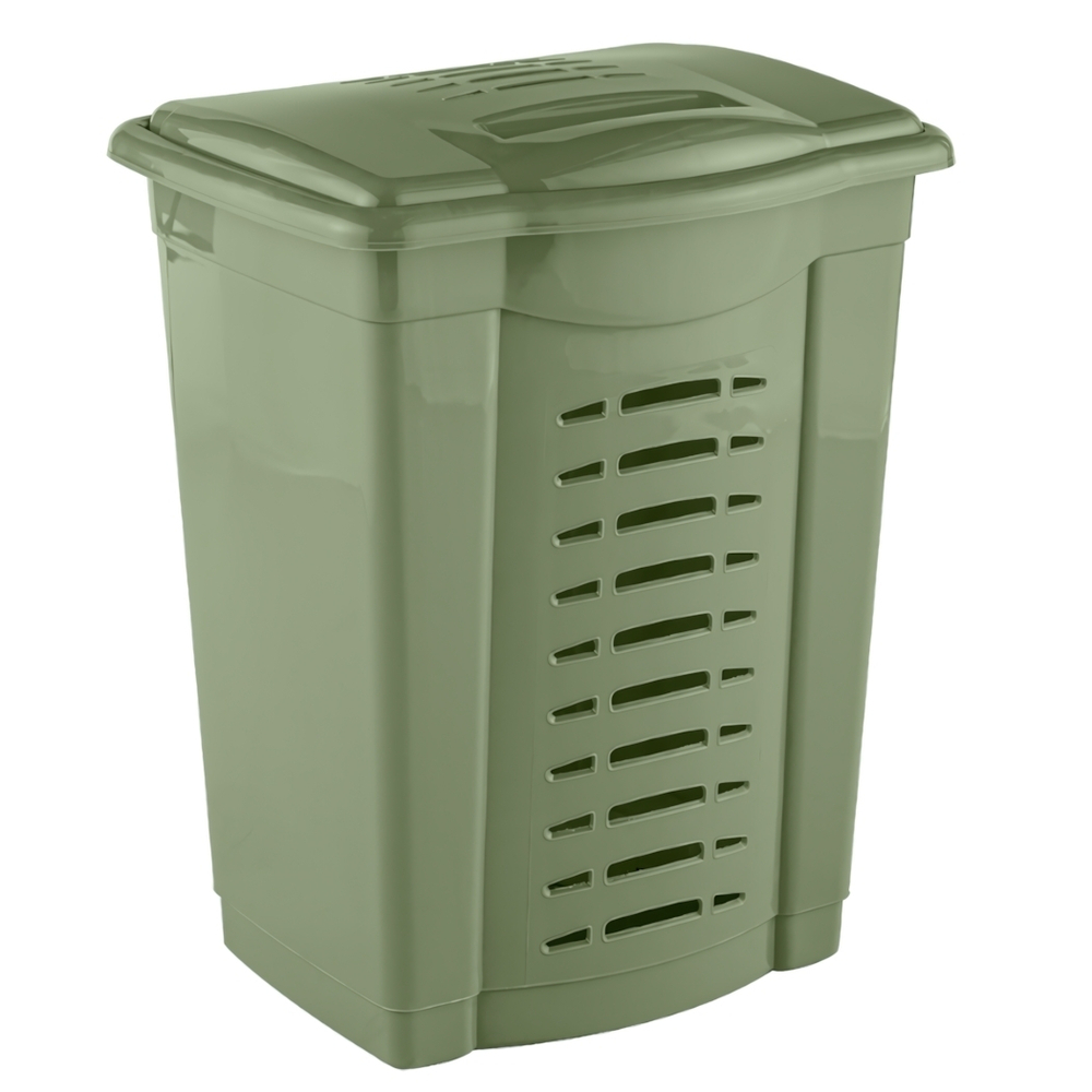 Корзина для белья 60л цвет оливковый