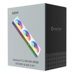 Вентилятор для корпуса Ocypus Gamma F12 UNI WH ARGB REVERSE BLADE 3 IN 1, 3x120x120x25mm, 4-PIN PWM, 800-1800 RPM, 31 DBA