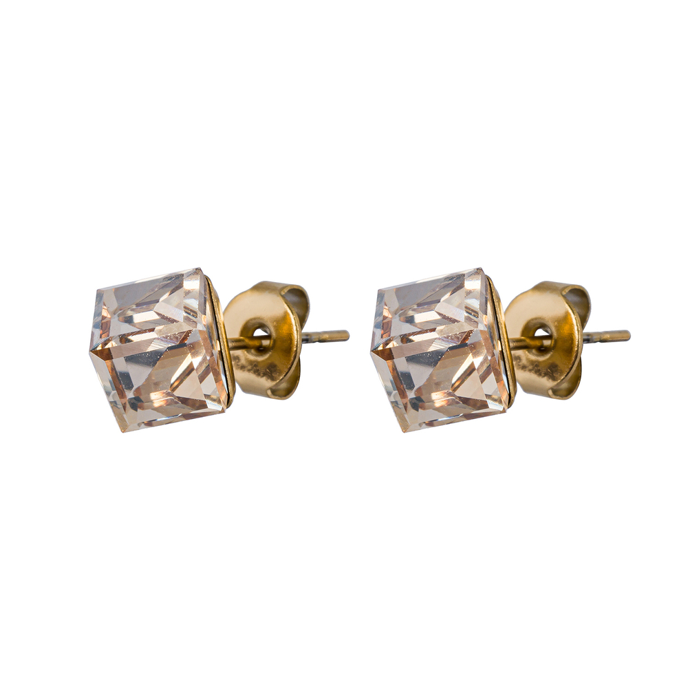 Серьги пусеты Fiore Luna Crystal Champagne SWE0127/2 CH G