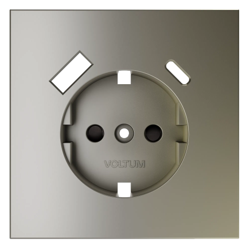 Накладка для розетки с заземлением и защитными шторками, с USB A+C, (шелк) Voltum S70 VLS001004
