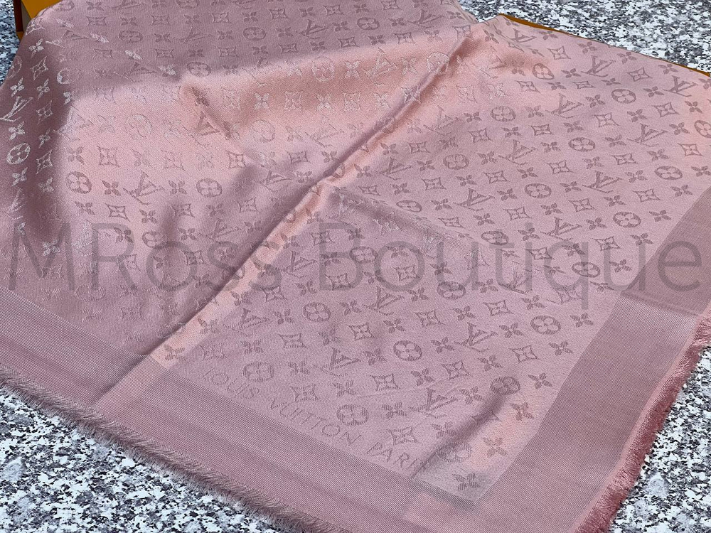 Розовая шаль Louis Vuitton Monogram Classic