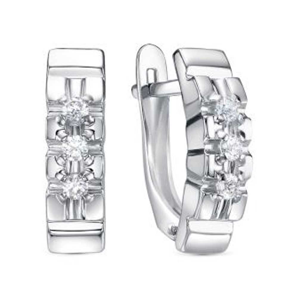 Серьги из серебра с фианитами