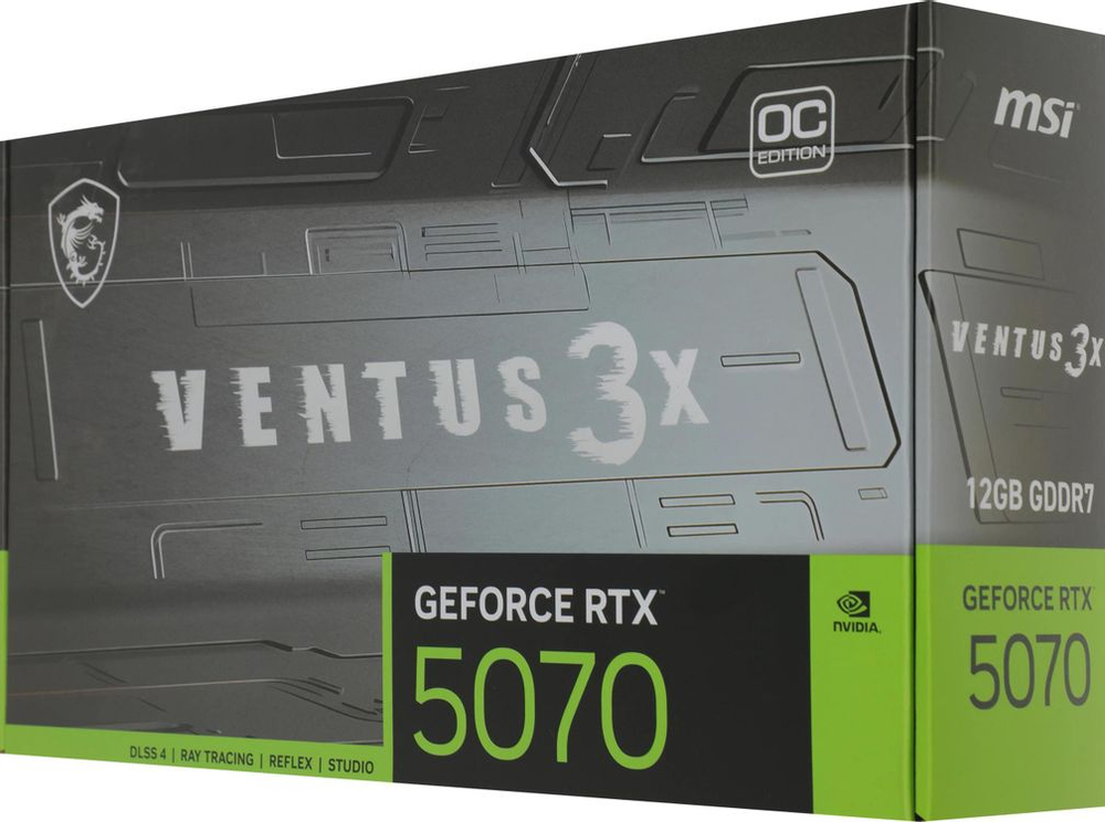 Видеокарта MSI NVIDIA  GeForce RTX 5070 RTX 5070 12G VENTUS 3X OC 12ГБ Ventus 3X, GDDR7, OC,  Ret