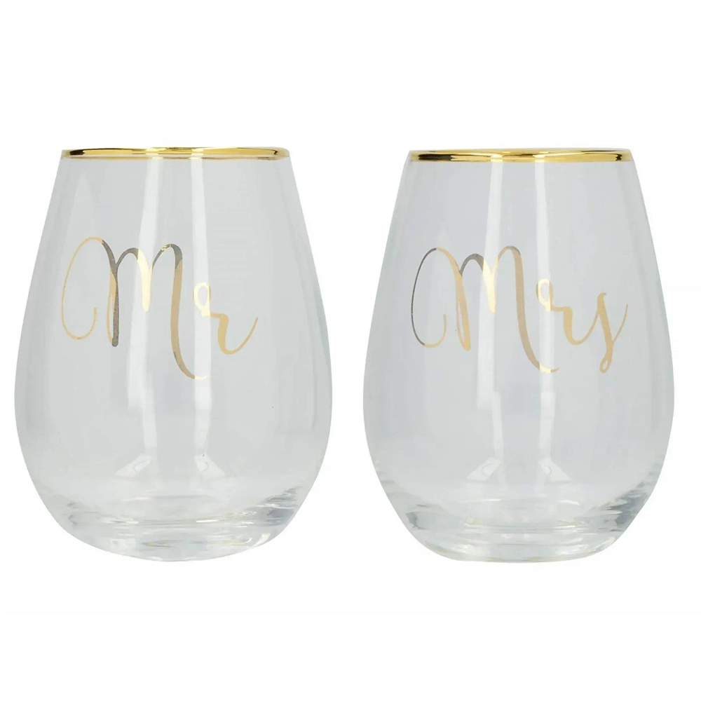 Kitchen Craft Набор из 2 бокалов для вина Mr & Mrs 590 мл