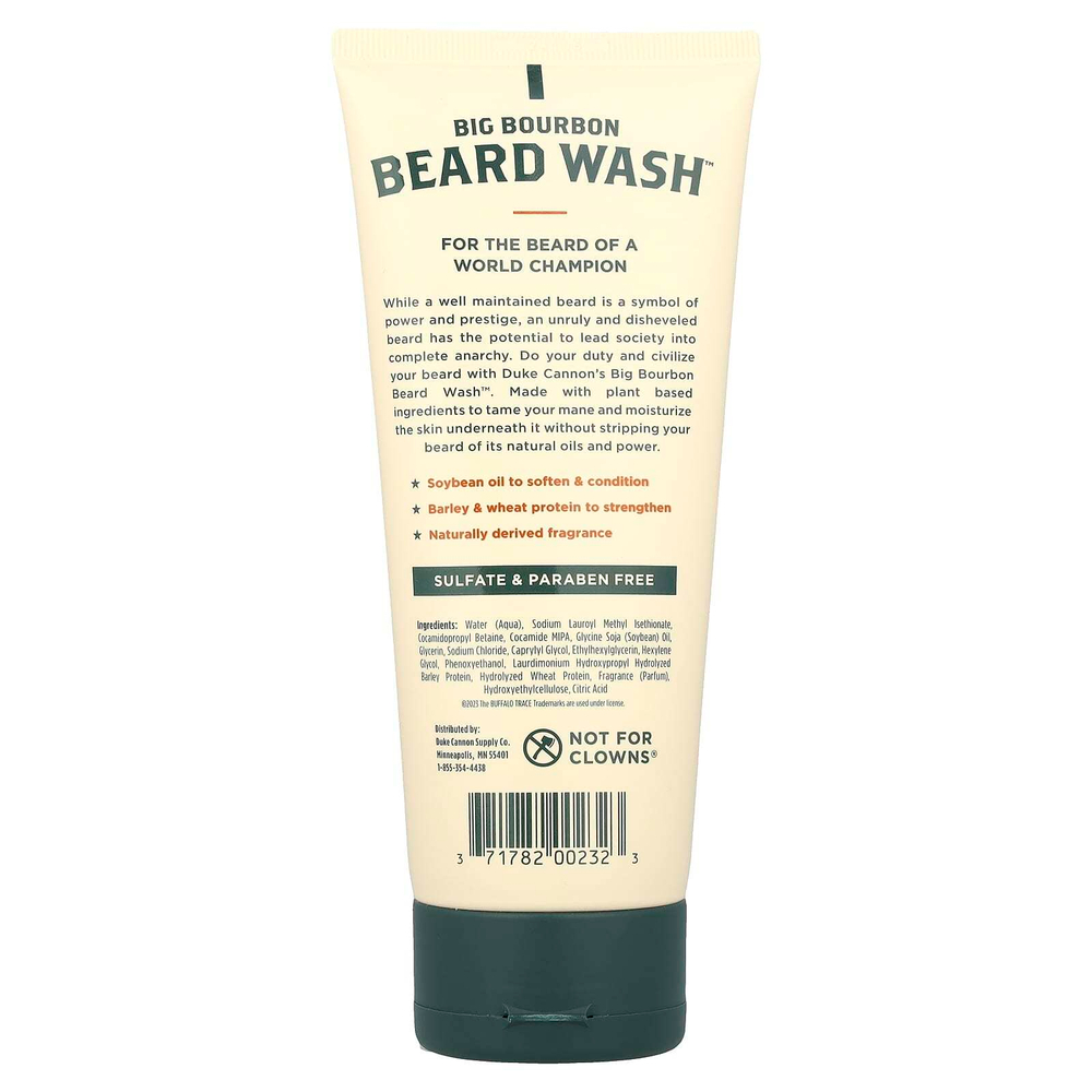 Duke Cannon Supply Co., Big Bourbon Beard Wash ™, дубовая бочка, 177 мл (6 жидк. унц.)