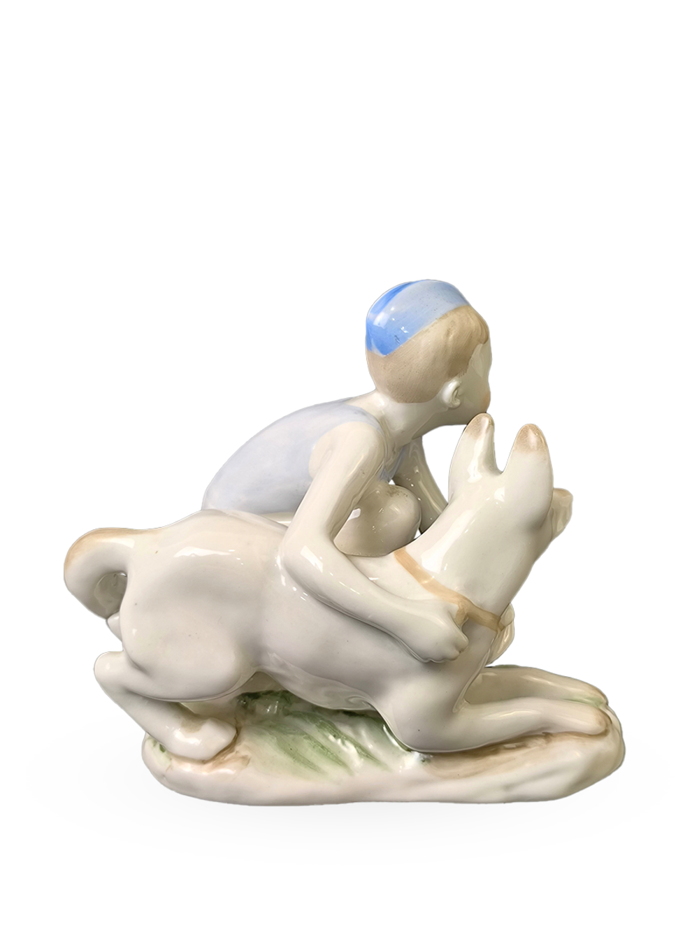 Фарфоровая статуэтка "Юный пограничник с собакой" ЛФЗ