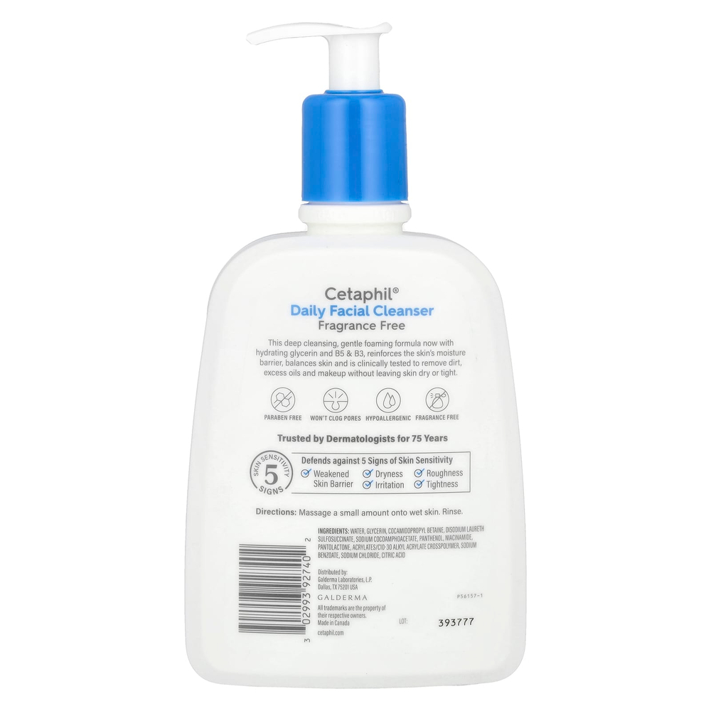 Cetaphil, Ежедневное очищающее средство для лица, без отдушек, 473 мл (16 жидк. унц.)