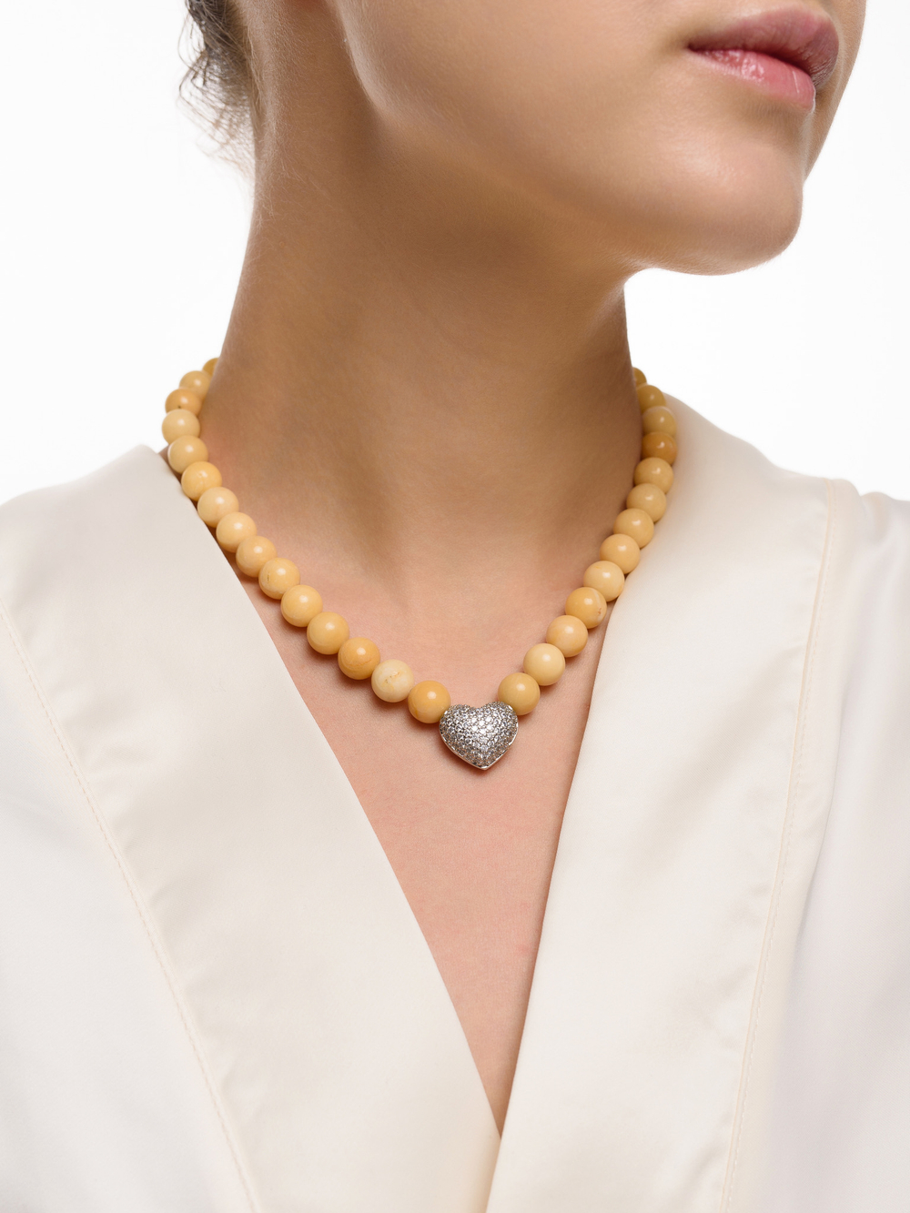 Колье "Autumn Heart Yellow" Silver