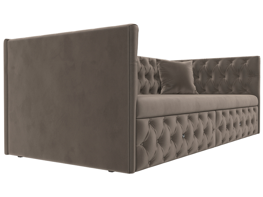 Диван детский прямой Найс, Коричневый, Велюр, 107105