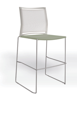 Web стул на полозьях кухонный/барный со спинкой-сеткой