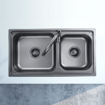 Кухонная мойка, 770x420x215 мм, 2 чаши