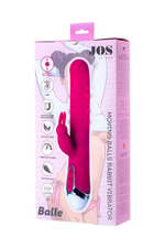 Розовый вибратор с клиторальным стимулятором Balle - 23 см. (Цвет: розовый)