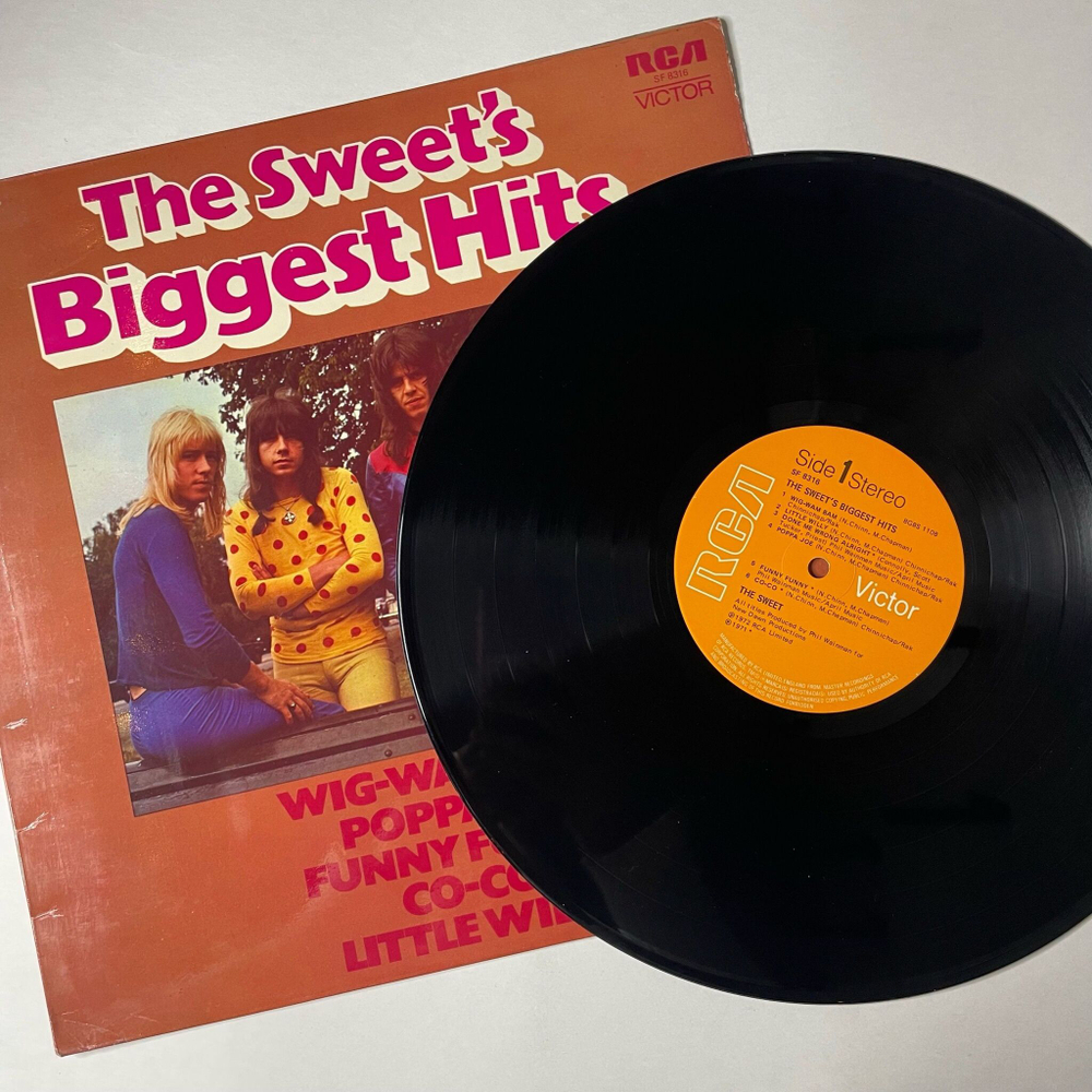 Винтажная виниловая пластинка LP The Sweet Biggest Hits (UK 1972)
