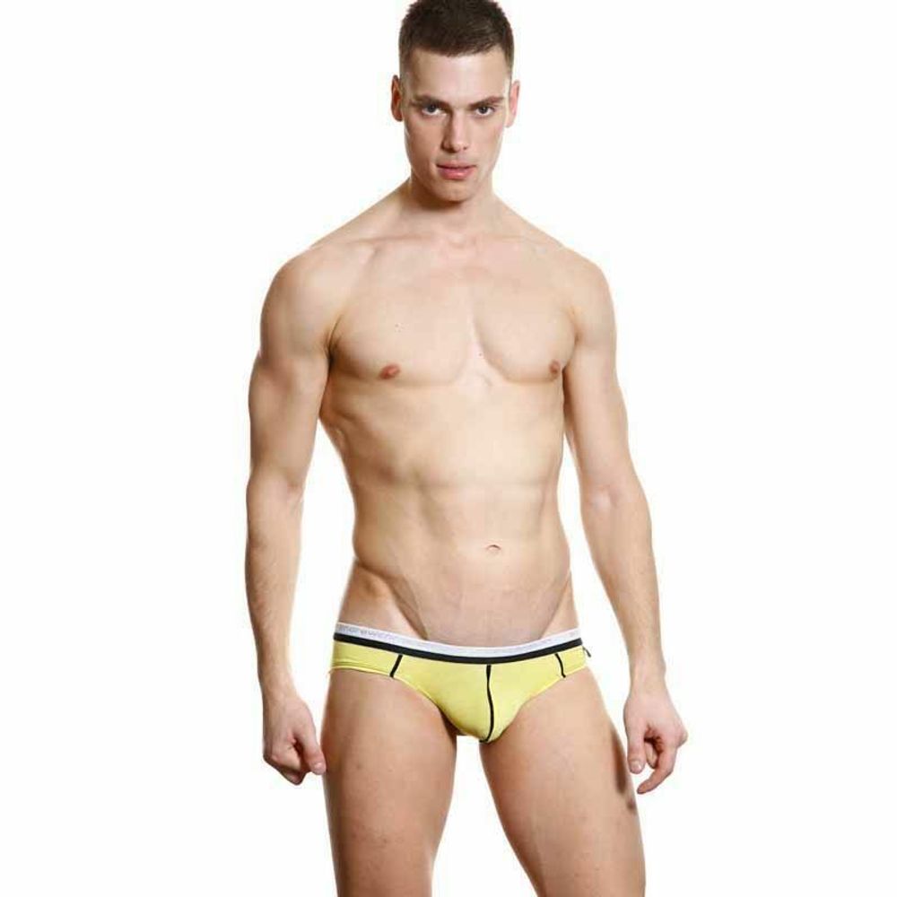 Мужские трусы брифы желтые Andrew Christian V Slim Holiday Brief Yellow