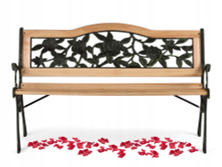 Уличная чугунная скамейка Садовая роза (Garden rose), чугун, лакированный тополь