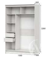 Шкаф-купе №25 1,5 Грей