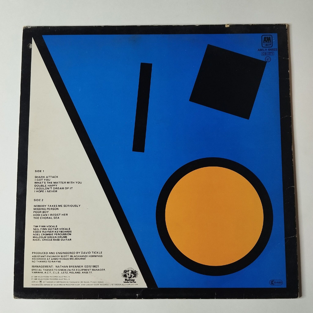 Винтажная виниловая пластинка LP Split Enz True Colours (Holland 1980) Shark Attack