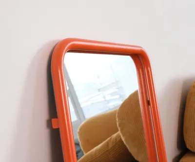 Зеркало на металлической раме 50х80 см, оранжевое