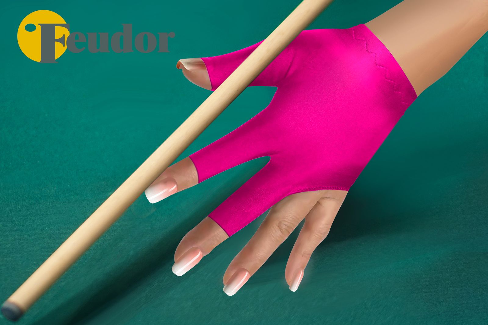 Перчатка-бильярдная Feudor Standard fuchsia S фото №4