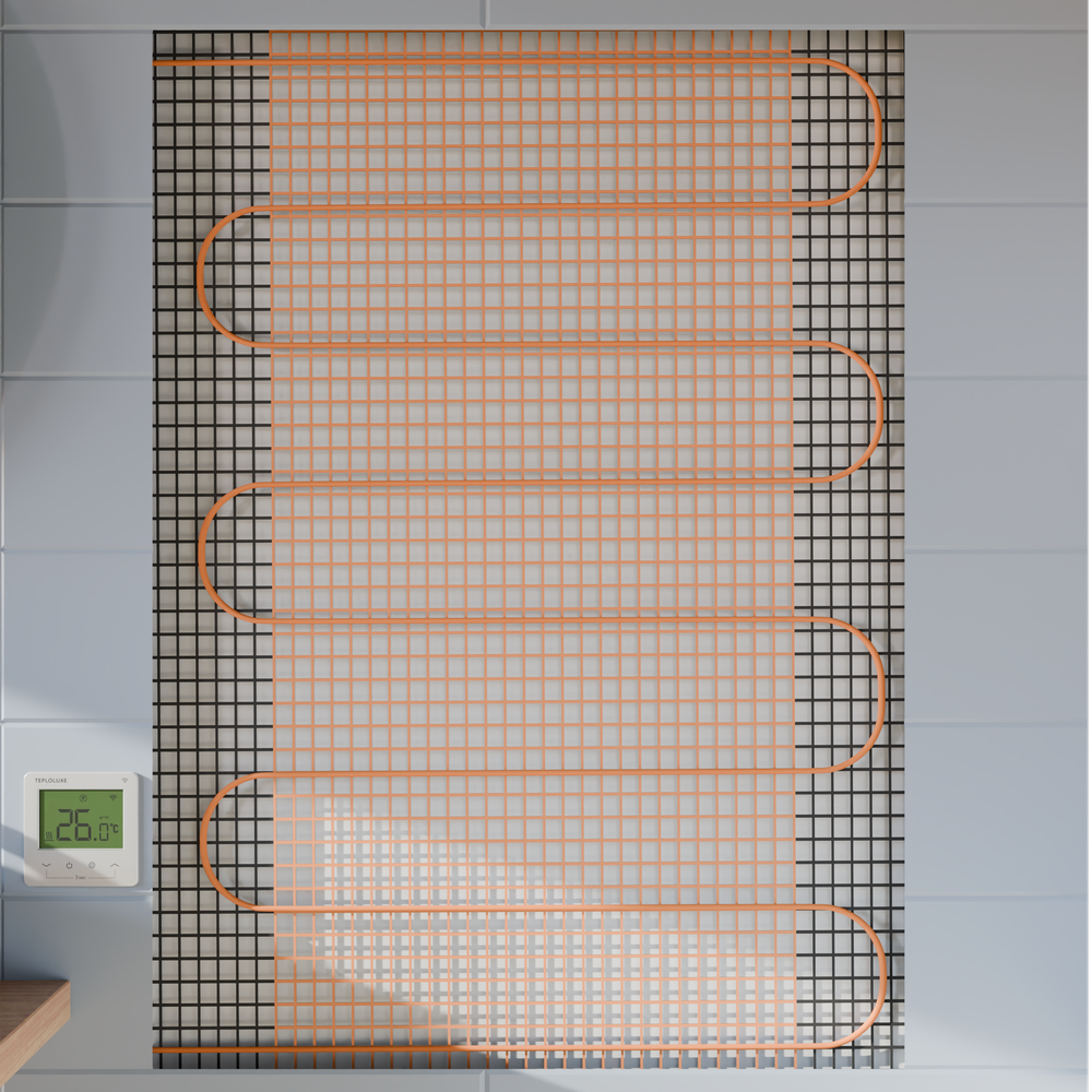 Тёплая стена 1 м2 (Мат нагревательный "Теплолюкс" SE 180 Вт/1,0 кв.м + теморегулятор SE)