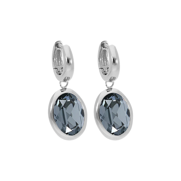 Серьги Qudo Creole TIVOLA small S silver night 310626 BW/S
