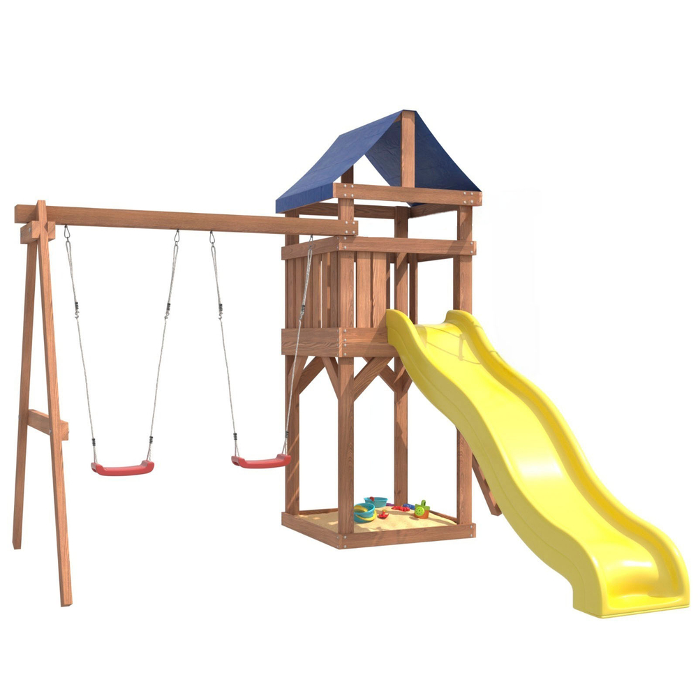 Детская площадка Сlassic с качелями лодочка IgroWoods для улицы и дачи