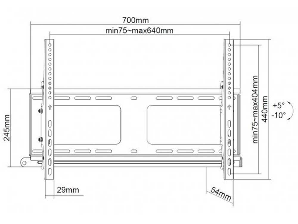 Настенный наклонный кронштейн Exell EXi-H1264-AT