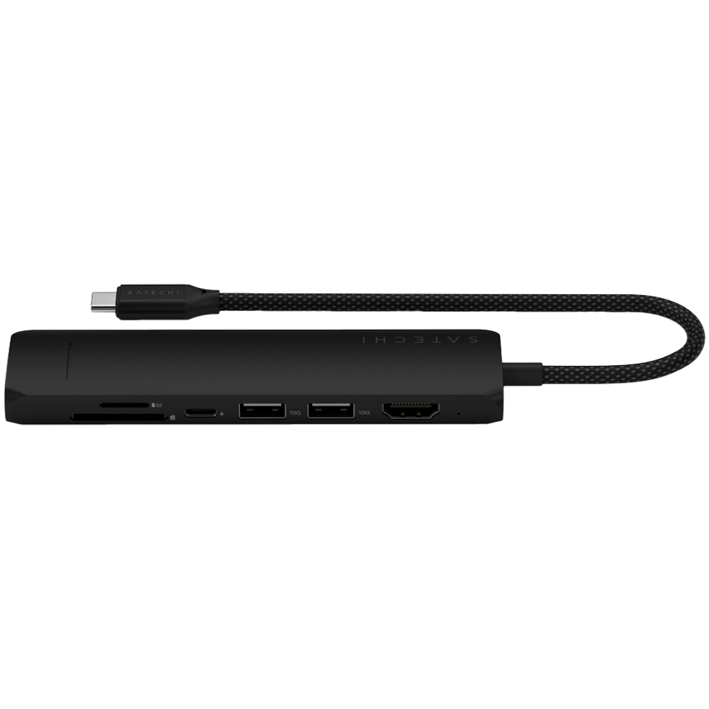 SATECHI 7-in-1 USB-C Slim Multiport Adapter with Ethernet (Black)
