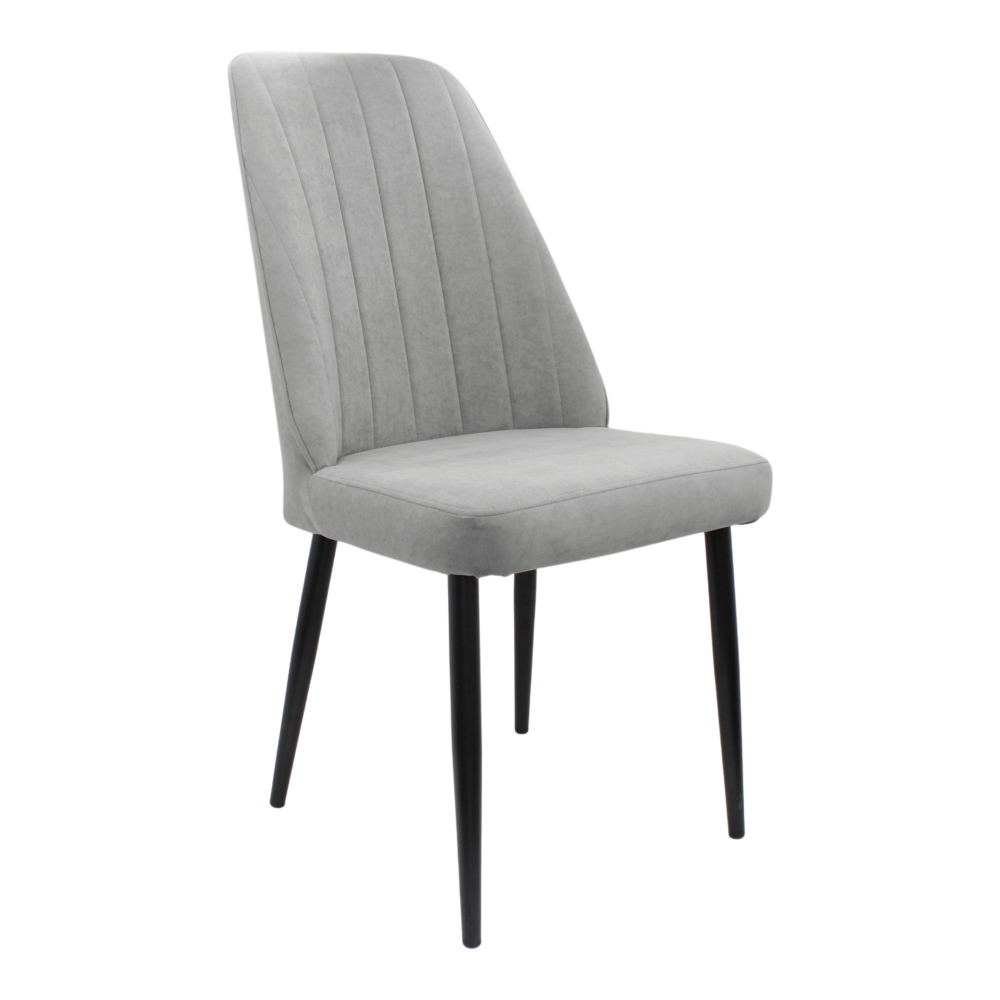 Стул "Лотос" (арт. 327), велюр Бренди В22 серый, ножки черные