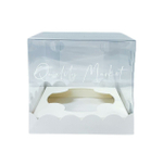 Коробка под кулич с прозрачным куполом 150*150*140 мм (белая), 10шт