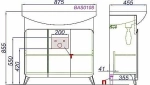 Тумба с раковиной Aqwella Basic 85 дуб золотой