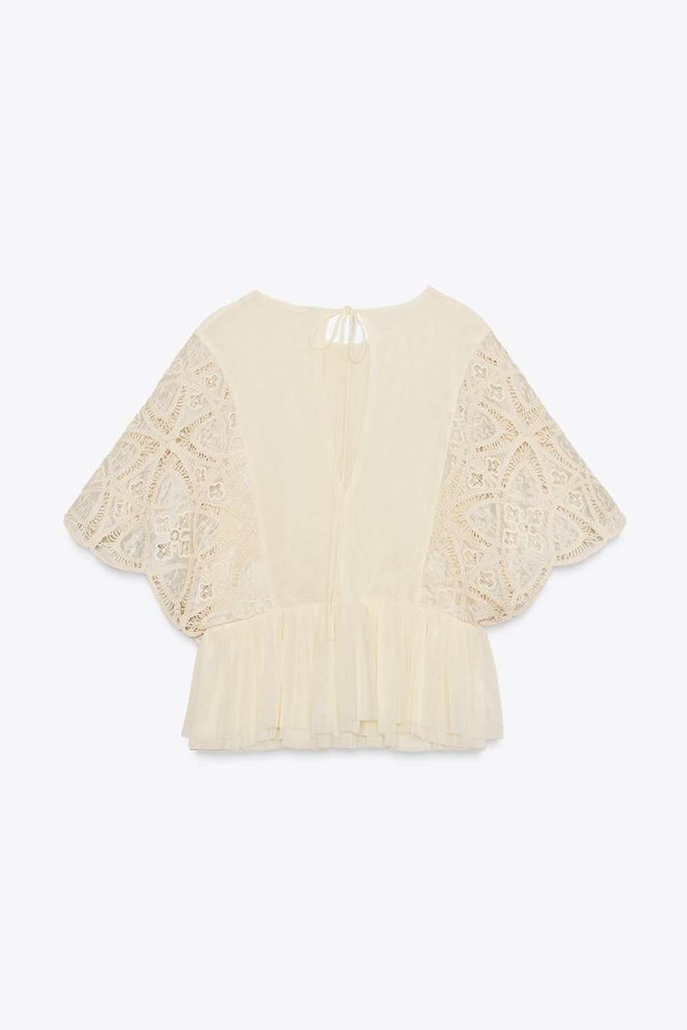 ZARA ТОП С ВЫШИВКОЙ, ВАНИЛЬНЫЙ