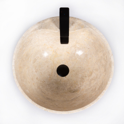 Раковина напольная из мрамора Pedestal Cream Spiral MN-03208 (45*45*90 см)