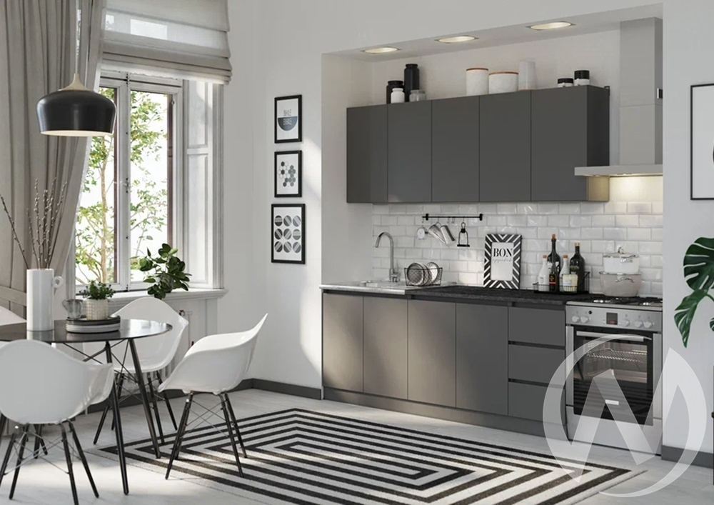 Кухня Челси 2;0м (графит/графит/кастилло темный)