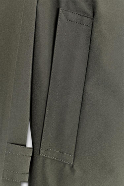 ZARA ДВУБОРТНЫЙ ВЕТРОНЕПРОНИЦАЕМЫЙ ТРЕНЧ, ХАКИ