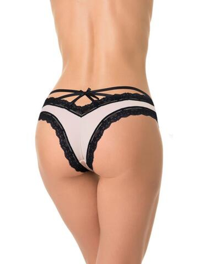 Трусы-бразилианы с пикантной задней частью (Размер: S) (Цвет: черный)