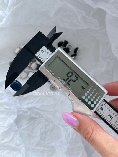 Пуговицы темно-синие эмаль серебро квадрат серебро