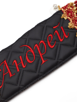 Карман Андрей (черный с красной вышивкой, экокожа)