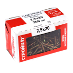 САМОРЕЗЫ СТРОЙБАТ УНИВЕРСАЛЬНЫЕ ЖЕЛТЫЕ 2,5Х20 200ШТ