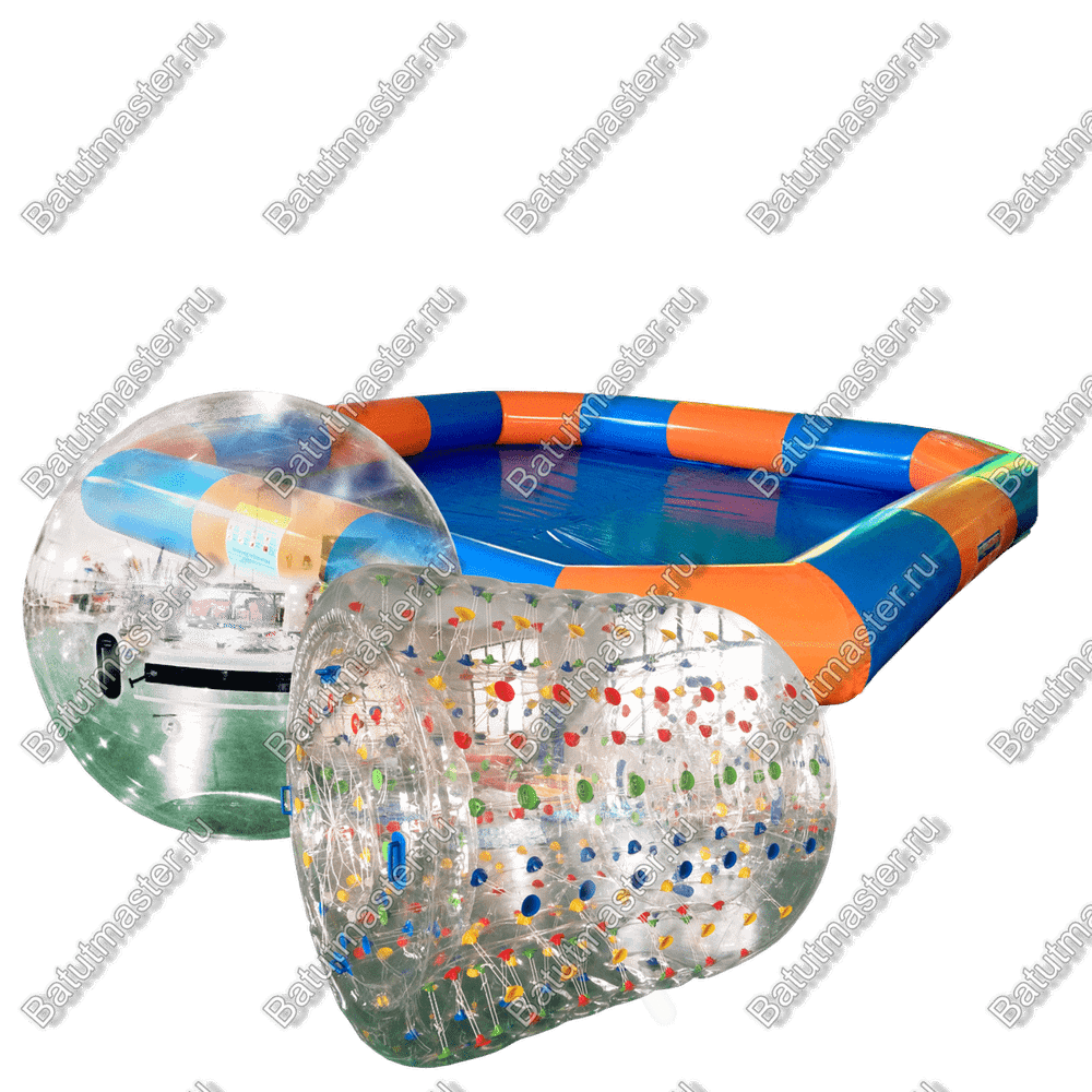 Бизнес-набор: Бассейн 7*7 м (1 шт), Водный шар ТПУ (3 шт), Водный роллер ТПУ (1 шт),насос (1 шт)