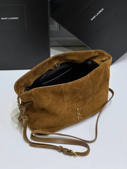 Замшевая сумка через плечо Saint Laurent Jamie, украшенная стежкой CARRÉ RIVE GAUCHE.
