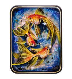 Народные промыслы ШК-55/195 Шкатулка «Рыбки» исп. Маркова Т.