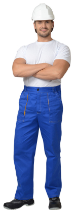 Костюм  куртка, брюки (100%-х/б. пл.250 г/м2) васильковый с желтым кантом