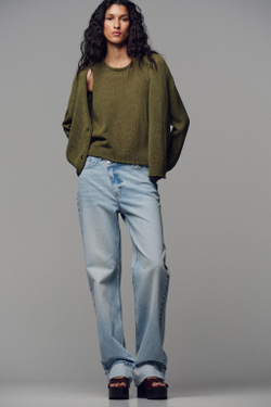 ZARA КАРДИГАН ИЗ 100% ХЛОПКА, ХАКИ