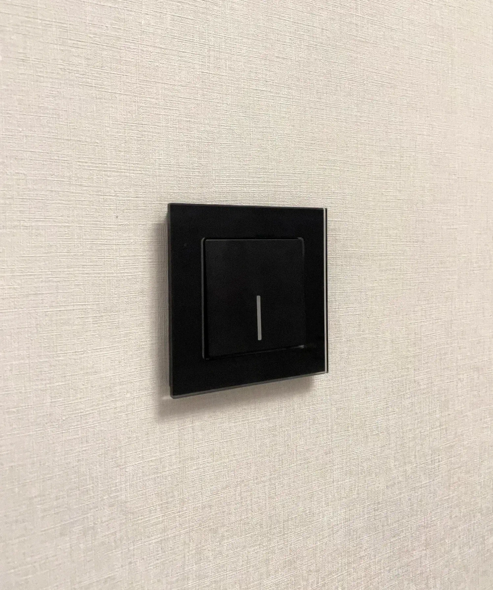 Выключатель одноклавишный с подсветкой (черный матовый) W1110108