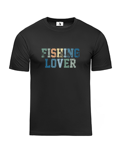 Футболка Fishing Lover классическая прямая черная