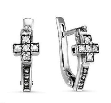 Серьги православные с фианитами