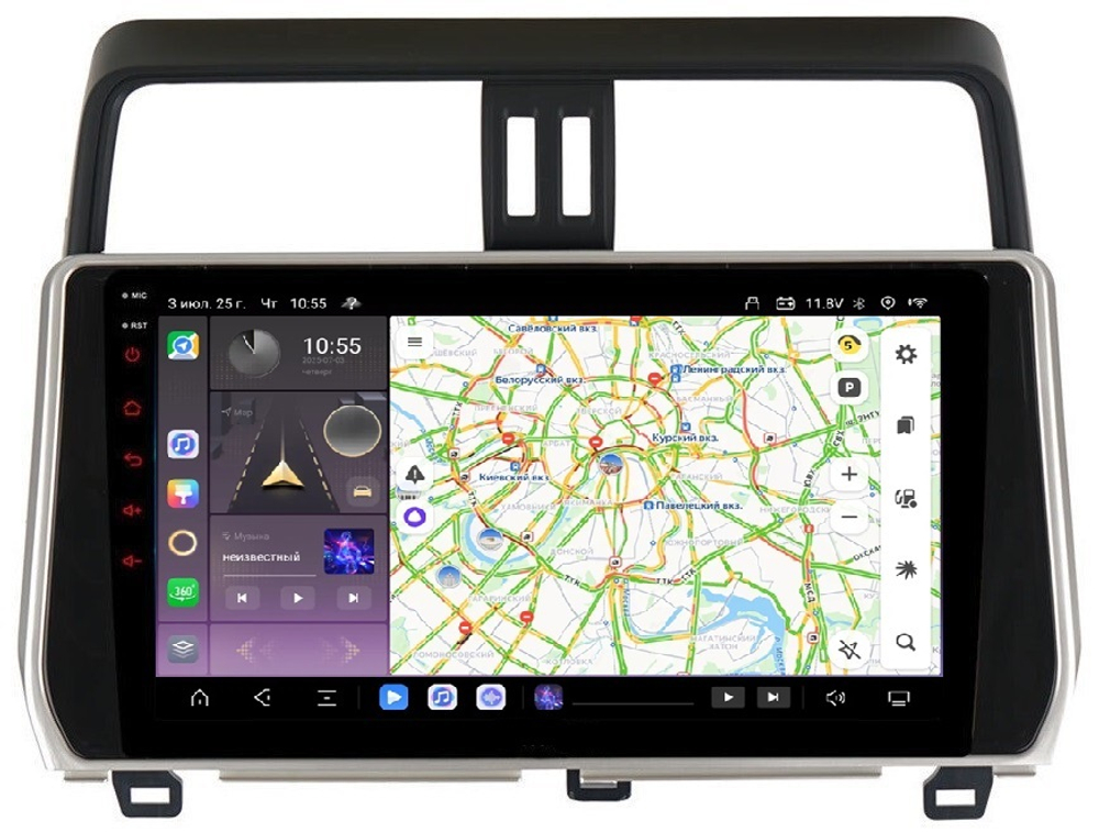 Магнитола для Toyota Land Cruiser Prado 150 2017-2023 - Kuberg QLed, Android 13, TS20, CarPlay, SIM-слот