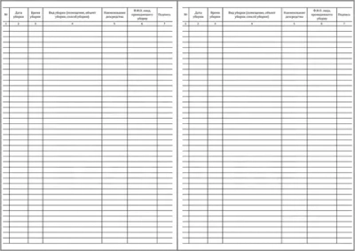 Журнал учета текущих уборок 60 страниц мягкая обложка