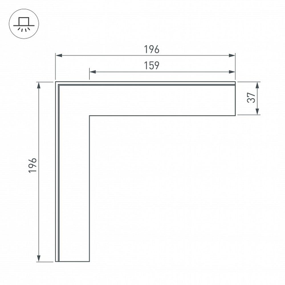 Соединитель угловой L-образный накладной Arlight S-LUX 030096